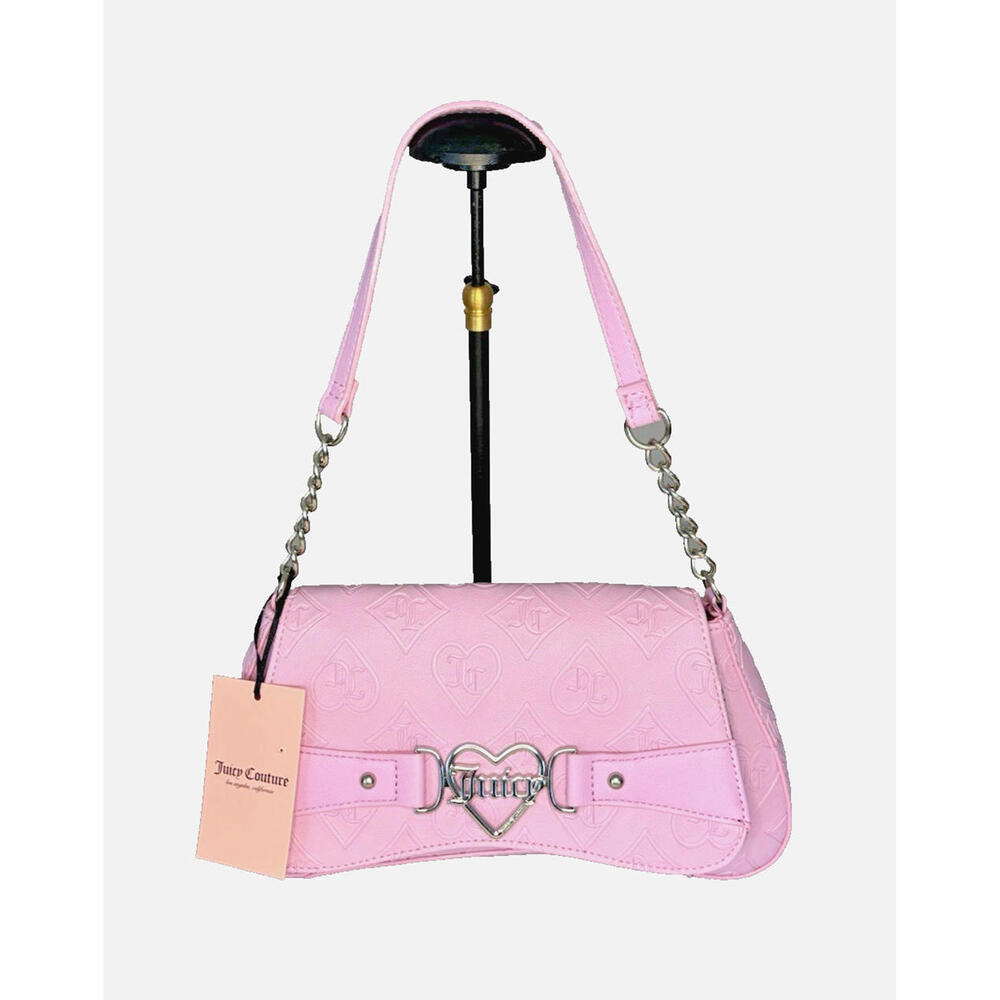 Juicy Couture Only Juicy Flap Orchid Bouquet Purse Shoulder Bag Heart Logo NWT